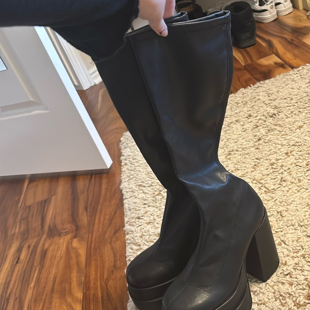 Cybress Boots from Steve Madden. Black knee high boot.